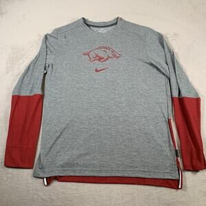 Arkansas Razorbacks Shirt Long Sleeve Large NCAA‎ Football Nike Player Issued